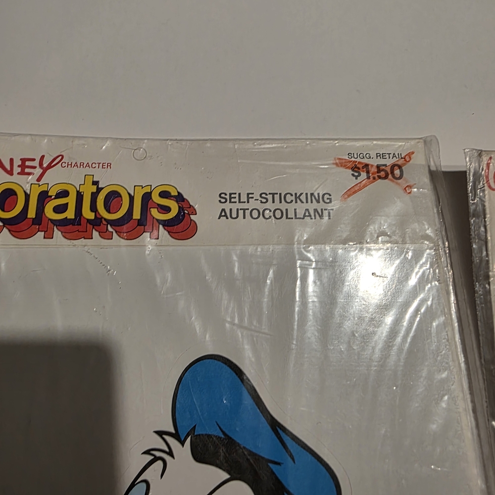 Vintage Walt Disney Donald Duck Decorators Self-Sticking Decal Sticker Lot of 2 - Picture 5 of 11